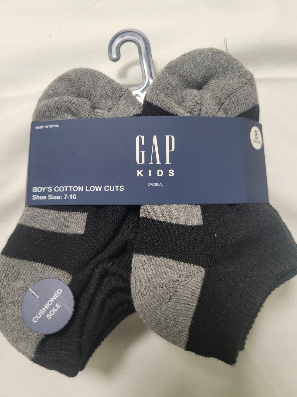 GAP Kids Low Cut Athletic Socks - Black & Gray